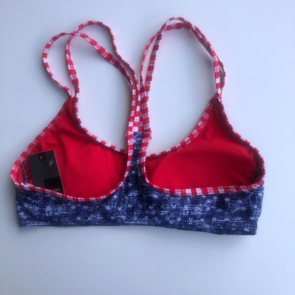 Mossimo Red White Blue Americana Swim Top New L - Picture 2 of 4